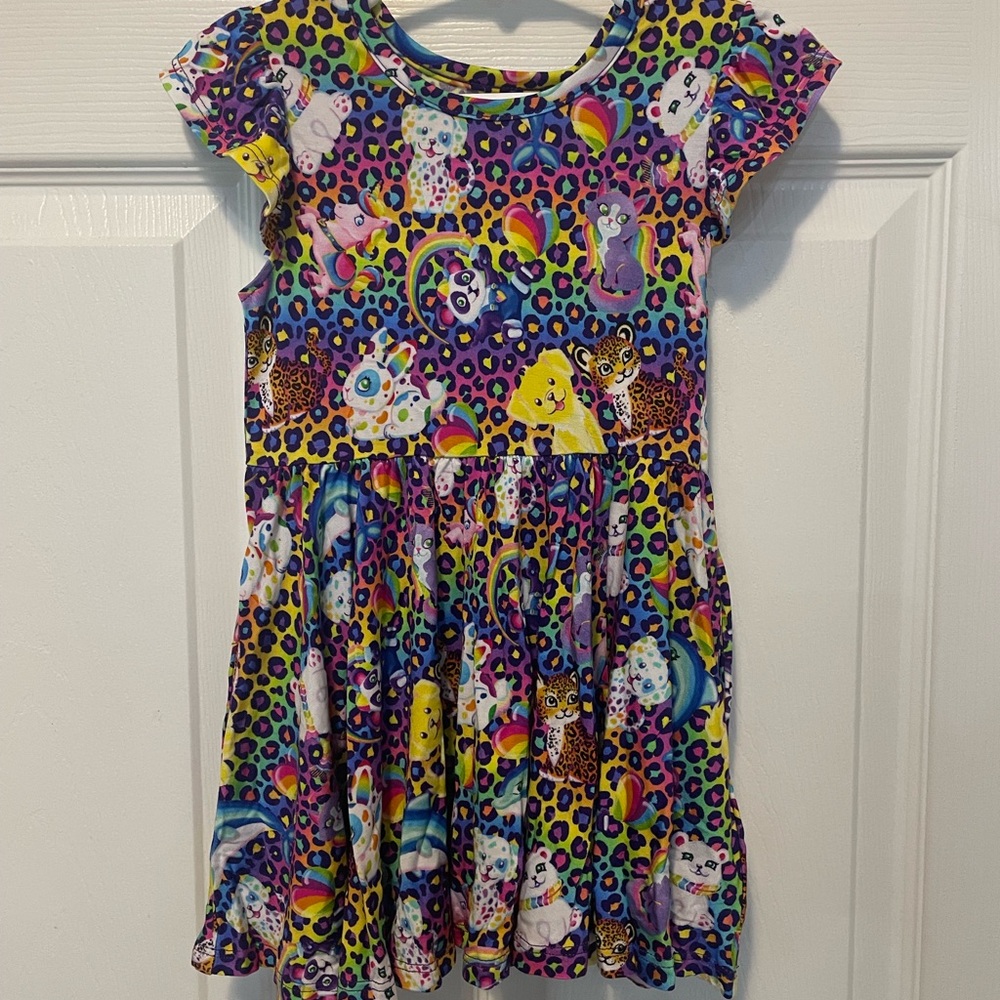 Little Snuggles 2T Dress Lisa Frank Inspired Rainbow Animal Print NWT
